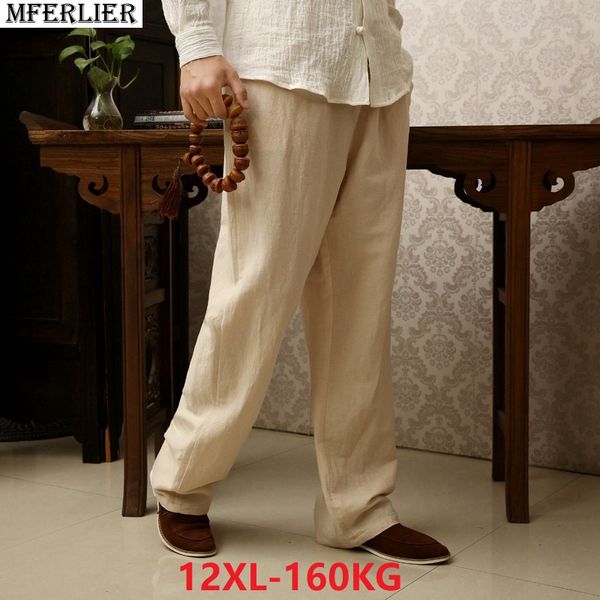 summer autumn men vintage pants linen cotton plus big size 7xl 8xl large long pants 9xl 10xl 12xl 52 54 56 chinese japan style, Black 
summer autumn men vintage pants linen cotton plus big size 7xl 8xl large long pants 9xl 10xl 12xl 52 54 56 chinese japan style, Black