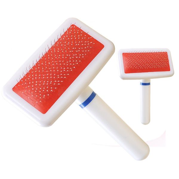 

pet grooming brush dog cat air cushion slicker brush combs easily removes mats and tangles from the pets coat