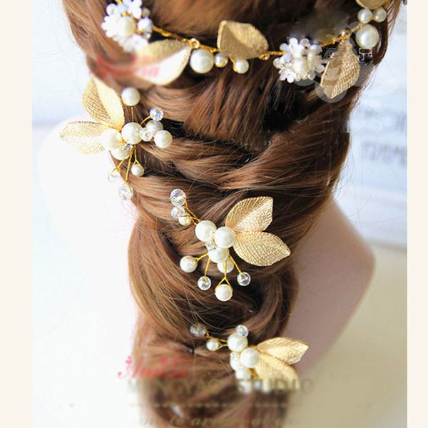 headdress hairpins golden leaf hair white bridal dress accessories, Golden;silver
headdress hairpins golden leaf hair white bridal dress accessories, Golden;silver