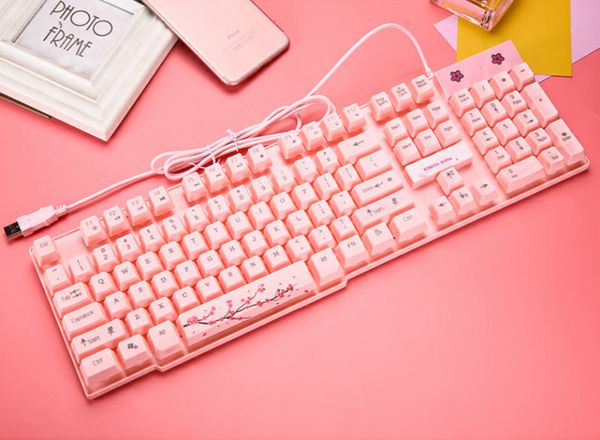 Мода мультфильм Hello Kitty Сакура с подсветкой Дизайнер USB Проводная клавиатура с ков
Мода мультфильм Hello Kitty Сакура с подсветкой Дизайнер USB Проводная клавиатура с ков