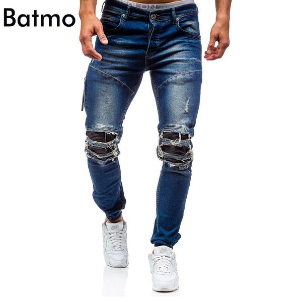 batmo 2018 new arrival cotton holes spliced casual jeans men,men's fashion patchwork jeans 6012, Blue
batmo 2018 new arrival cotton holes spliced casual jeans men,men's fashion patchwork jeans 6012, Blue