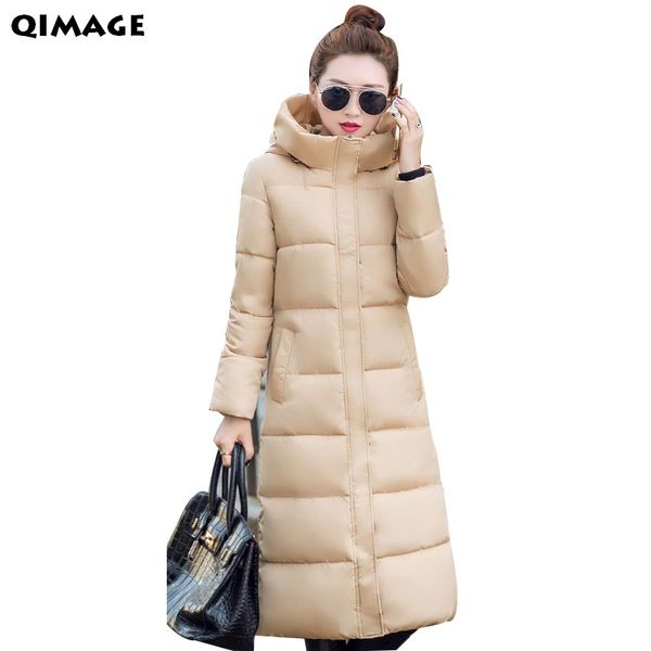 wholesale-qimage 2017 solid color winter coats women slim long parka thicking warm cotton wadded jackets with hood winter outerwear parkas, Black
wholesale-qimage 2017 solid color winter coats women slim long parka thicking warm cotton wadded jackets with hood winter outerwear parkas, Black
