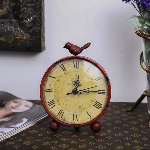 tuda 6inch american pastoral style table clock creative bird metal round table clock for living room desk
tuda 6inch american pastoral style table clock creative bird metal round table clock for living room desk