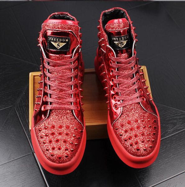 2018 NEW style Arrival Fashion Men Shoes Spring/Autumn Leather Shoes Lace-up High Top Flat Outdoor Solid Black Rivets Casual Shoes Man S31
2018 NEW style Arrival Fashion Men Shoes Spring/Autumn Leather Shoes Lace-up High Top Flat Outdoor Solid Black Rivets Casual Shoes Man S31