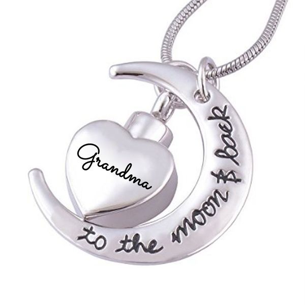 the wholesale perfume of the crescent of the heart pendant grandma urn, stainless steel cremation funeral necklace jewelry souvenir, Silver
the wholesale perfume of the crescent of the heart pendant grandma urn, stainless steel cremation funeral necklace jewelry souvenir, Silver