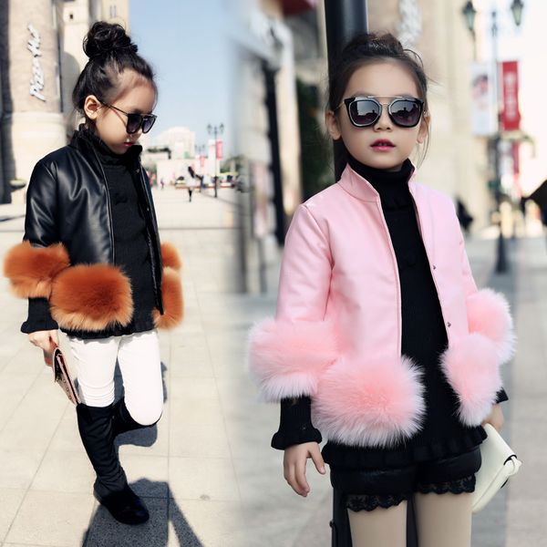 new autumn winter girls leather jacket black and pink color children outerwear girls jacket, Blue;gray
new autumn winter girls leather jacket black and pink color children outerwear girls jacket, Blue;gray