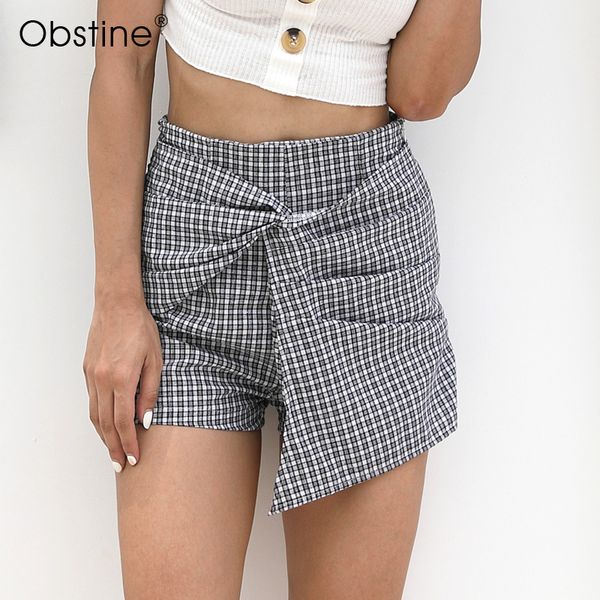 2018 new arrival euro style women vintage cotton waist irregular knot plaid shorts vestidos casual slim short pants, White;black
2018 new arrival euro style women vintage cotton waist irregular knot plaid shorts vestidos casual slim short pants, White;black