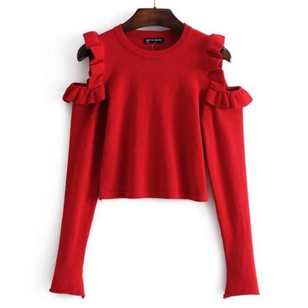 hollow out shoulder ruffles wood ears sweater vintage new woman slim knitted pullover knitwear white black white red khaki
hollow out shoulder ruffles wood ears sweater vintage new woman slim knitted pullover knitwear white black white red khaki