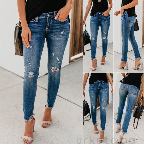 brand new womens celeb stylish stretchy ripped skinny trousers summer denim pants jeans, Blue
brand new womens celeb stylish stretchy ripped skinny trousers summer denim pants jeans, Blue