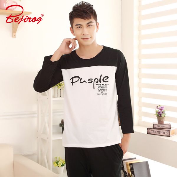bejirog pajamas sets for men long sleeved pijamas suit knitted cotton sleepwear clothes autumn male stitch black simple nighties, Black;brown
bejirog pajamas sets for men long sleeved pijamas suit knitted cotton sleepwear clothes autumn male stitch black simple nighties, Black;brown