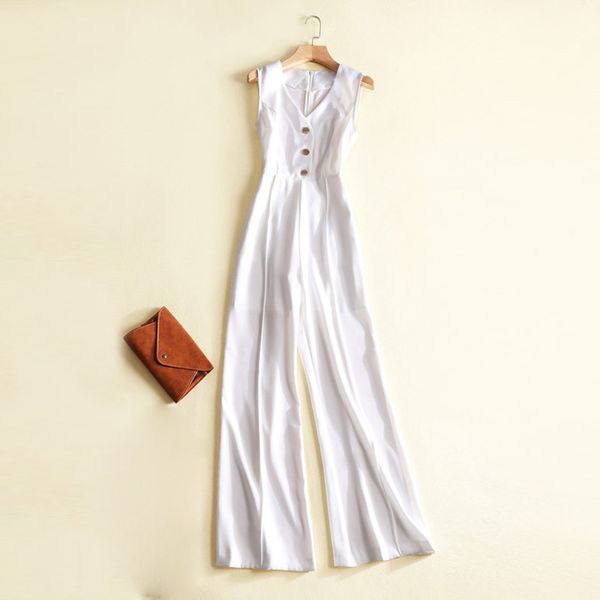 high street fashion 2018 designer jumpsuit women's sleeveless wide leg jumpsuit, Black;white
high street fashion 2018 designer jumpsuit women's sleeveless wide leg jumpsuit, Black;white