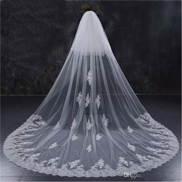 2018 new two layers full edge with lace luxury 3 meters long wedding veil with comb white ivory bridal veil velos de novia, Black
2018 new two layers full edge with lace luxury 3 meters long wedding veil with comb white ivory bridal veil velos de novia, Black