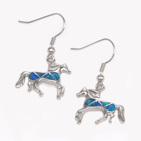 rh0100 new women's horse earrings ladies blue opal drop earrings women's fashion jewelry, Silver
rh0100 new women's horse earrings ladies blue opal drop earrings women's fashion jewelry, Silver