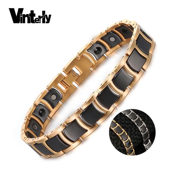 vinterly ceramic magnetic bracelet men women gold-color chain link health energy bracelets bangles charm bracelets for men women, Black
vinterly ceramic magnetic bracelet men women gold-color chain link health energy bracelets bangles charm bracelets for men women, Black