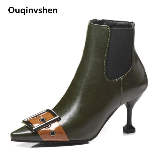 ouqinvshen mixed colors buckle strap pumps boots heels plus size booties 2018 new pointed toe elegant ankle boots for women sexy, Black
ouqinvshen mixed colors buckle strap pumps boots heels plus size booties 2018 new pointed toe elegant ankle boots for women sexy, Black