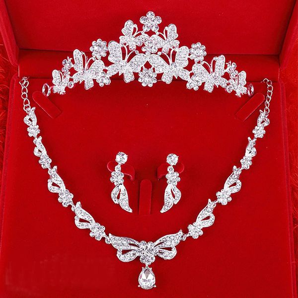 3pcs set corolla crown tiara bridal necklace earrings sparkling rhinestone handmade wedding jewelry set ornament parting gifts, Slivery;golden
3pcs set corolla crown tiara bridal necklace earrings sparkling rhinestone handmade wedding jewelry set ornament parting gifts, Slivery;golden