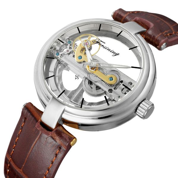 forsining retro men's unique design hollow out style skeleton watch automatic movement mechanical wrist watch cool gift, Slivery;brown
forsining retro men's unique design hollow out style skeleton watch automatic movement mechanical wrist watch cool gift, Slivery;brown
