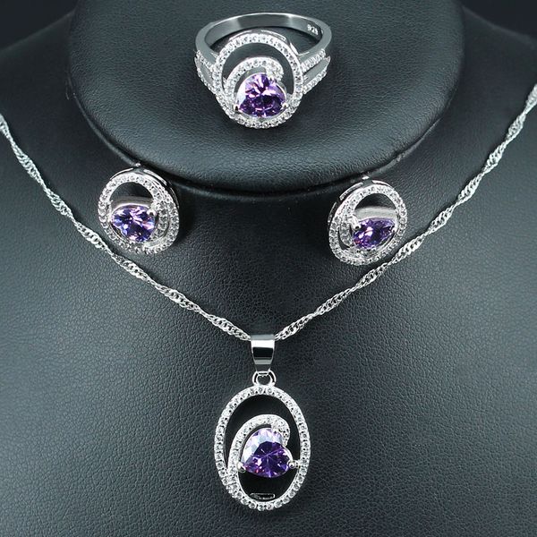 noble purple heart-shaped bridal jewelry sets for women wedding silver color 925 earrings/pendants/necklace/ring, Slivery;golden
noble purple heart-shaped bridal jewelry sets for women wedding silver color 925 earrings/pendants/necklace/ring, Slivery;golden