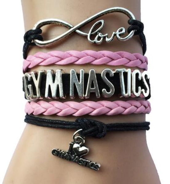10pcs/lot new arrival drop shipping infinity love gymnastics bracelet- personalized black with pink leather multilayer girl gift, Golden;silver
10pcs/lot new arrival drop shipping infinity love gymnastics bracelet- personalized black with pink leather multilayer girl gift, Golden;silver