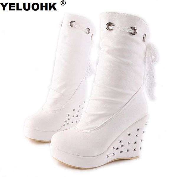 new rivet white boots wedge shoes women high heels platform shoes winter boots women pumps casual high mid calf, Black
new rivet white boots wedge shoes women high heels platform shoes winter boots women pumps casual high mid calf, Black