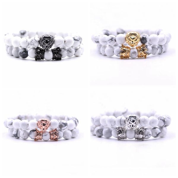 2 pcs/set animal king lion head howlite turquoise bracelet black natural stone crown couple braclet sets for men hand jewelry accessories
2 pcs/set animal king lion head howlite turquoise bracelet black natural stone crown couple braclet sets for men hand jewelry accessories