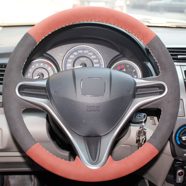 browness black suede diy hand-stitched car steering wheel cover for honda fit 2009-2013 city jazz
browness black suede diy hand-stitched car steering wheel cover for honda fit 2009-2013 city jazz