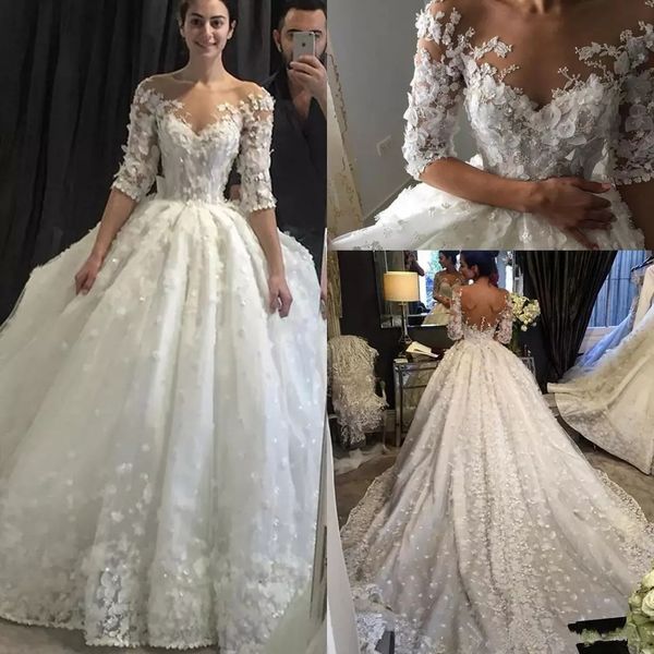 custom 1/2 long sleeves lace wedding dresses 2018 with applique beaded off the shoulder sweep train wedding bridal gowns, White
custom 1/2 long sleeves lace wedding dresses 2018 with applique beaded off the shoulder sweep train wedding bridal gowns, White