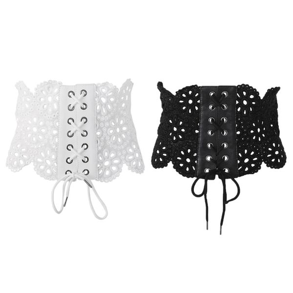 women cummerbunds lace up wide corset waist belt shape-making lace hollow elastic waistband, Black;brown
women cummerbunds lace up wide corset waist belt shape-making lace hollow elastic waistband, Black;brown
