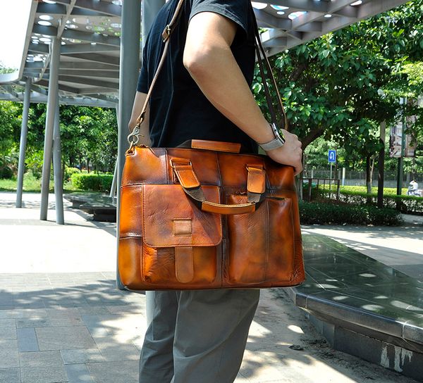 men quality leather antique fashion business briefcase 15.6" lapcase attache portfolio bag one shoulder messenger bag b260l
men quality leather antique fashion business briefcase 15.6" lapcase attache portfolio bag one shoulder messenger bag b260l