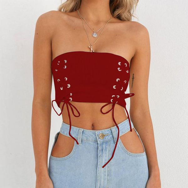 lady solid boob bandeau tube bralette womens strapless off shoulder stretch lace up crop top, White
lady solid boob bandeau tube bralette womens strapless off shoulder stretch lace up crop top, White