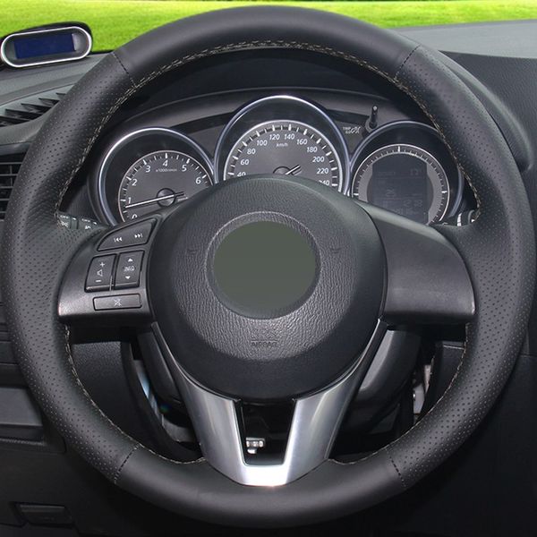 black genuine leather car steering wheel cover for mazda cx-5 mazda 3 2013-2016 mazda 6 2014-2016 scion ia 2016
black genuine leather car steering wheel cover for mazda cx-5 mazda 3 2013-2016 mazda 6 2014-2016 scion ia 2016
