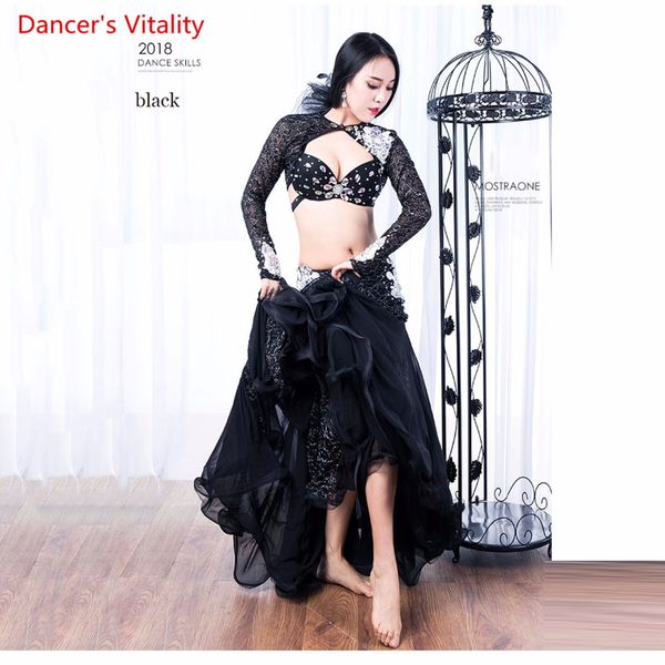 2018 new competition 2 piece (bra skirt) women luxurious long skirt oriental dance performance show 4 colors, Black;red 
2018 new competition 2 piece (bra skirt) women luxurious long skirt oriental dance performance show 4 colors, Black;red