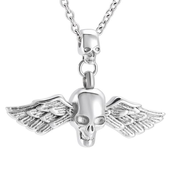 zzl130 eternal wing & skull head design cool men necklace funeral urn ash holder cremation jewelry pendant for ashes, Silver
zzl130 eternal wing & skull head design cool men necklace funeral urn ash holder cremation jewelry pendant for ashes, Silver