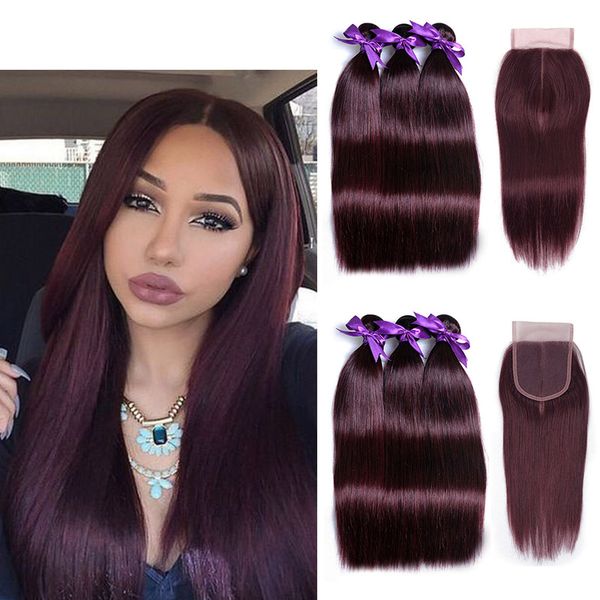 99j dark red pure color straight hair 3 bundles with 4x4 middle part lace closure brazilian silky and quality colored human hair weaves, Black;brown
99j dark red pure color straight hair 3 bundles with 4x4 middle part lace closure brazilian silky and quality colored human hair weaves, Black;brown