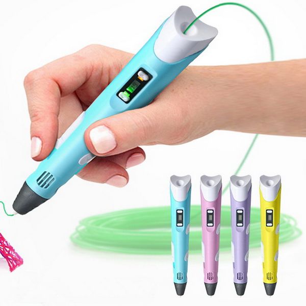 2018 3d Drawing Pen Diy 3d Printer Pen Abs Filament 1.75mm Arts 3d Printing Pen Lcd Educational Gift For Kids Design Painting Drawing