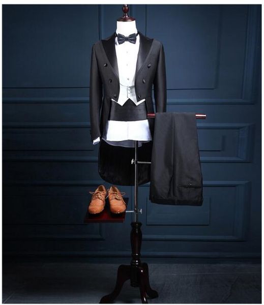 2018 gentleman long men's tailcoat wedding tuxedos 4 piece set groomsmen side vent formal man suit men suits bridegroom tuxedos, Black;gray
2018 gentleman long men's tailcoat wedding tuxedos 4 piece set groomsmen side vent formal man suit men suits bridegroom tuxedos, Black;gray