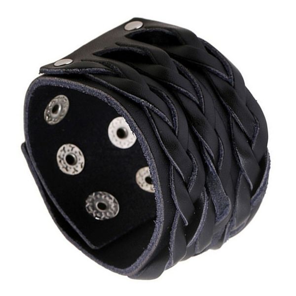 new fashion vintage leather knitting bracelet black punk style leather wide wristband with alloy snap fastener jewelry accessories wholesale, Golden;silver
new fashion vintage leather knitting bracelet black punk style leather wide wristband with alloy snap fastener jewelry accessories wholesale, Golden;silver
