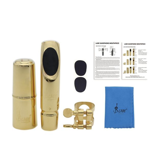 lade jazz alto sax saxophone 7c mouthpiece metal with mouthpiece patches pads cushions cap buckle gold plating
lade jazz alto sax saxophone 7c mouthpiece metal with mouthpiece patches pads cushions cap buckle gold plating