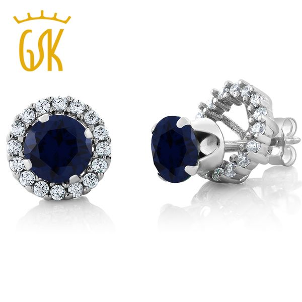 gemstoneking 2.00 ct round natural blue sapphire earrings for women 925 sterling silver gemstone stud earrings with jackets, Golden;silver
gemstoneking 2.00 ct round natural blue sapphire earrings for women 925 sterling silver gemstone stud earrings with jackets, Golden;silver