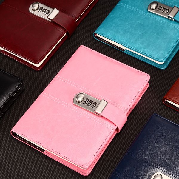 ruize personal dairy a5 leather notebook agenda 2019 password book note book with lock office supplies creative stationery gift, Purple;pink
ruize personal dairy a5 leather notebook agenda 2019 password book note book with lock office supplies creative stationery gift, Purple;pink