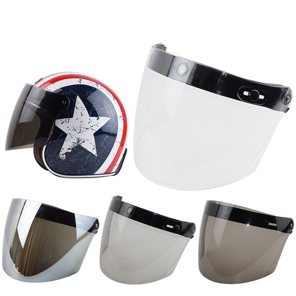 3-snap vintage retro motorcycle helmet visor extra lens for open face half motorbike helmets transparent silver dark light black
3-snap vintage retro motorcycle helmet visor extra lens for open face half motorbike helmets transparent silver dark light black