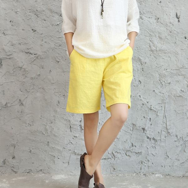 yoyikamomo women shorts summer big size new original cotton and linen elastic waist loose linen big shorts, White;black
yoyikamomo women shorts summer big size new original cotton and linen elastic waist loose linen big shorts, White;black