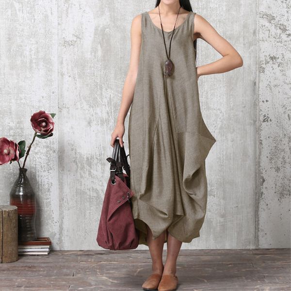 2018 zanzea women o neck sleeveless work baggy summer dress loose casual solid party beach long tank vestido plus size, Black;gray
2018 zanzea women o neck sleeveless work baggy summer dress loose casual solid party beach long tank vestido plus size, Black;gray