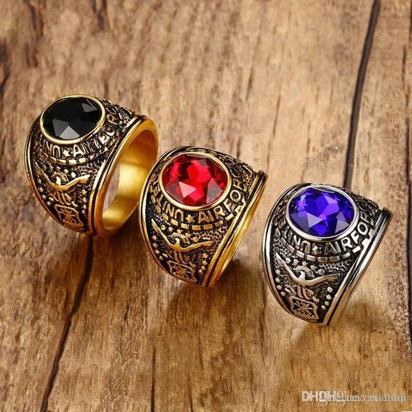 2017 new nice stainless steel red water drill american air force men's ring gold, Golden;silver
2017 new nice stainless steel red water drill american air force men's ring gold, Golden;silver