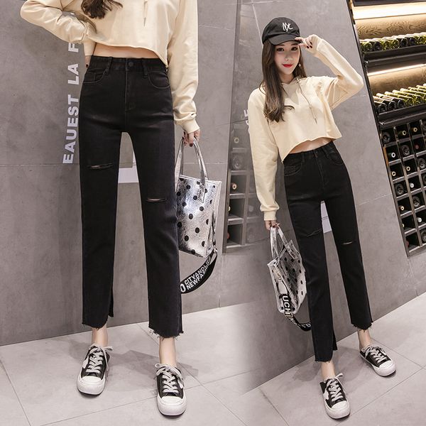 s-xl autumn korean style high waist ripped denim pants black jeans lady casual straight pants womens (z8321, Blue
s-xl autumn korean style high waist ripped denim pants black jeans lady casual straight pants womens (z8321, Blue