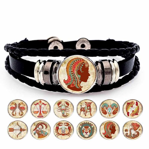 218 zodiac signs men 18mm snap button bracelets charm vintage punk really leather bracelets interchangeable women gift, Golden;silver
218 zodiac signs men 18mm snap button bracelets charm vintage punk really leather bracelets interchangeable women gift, Golden;silver