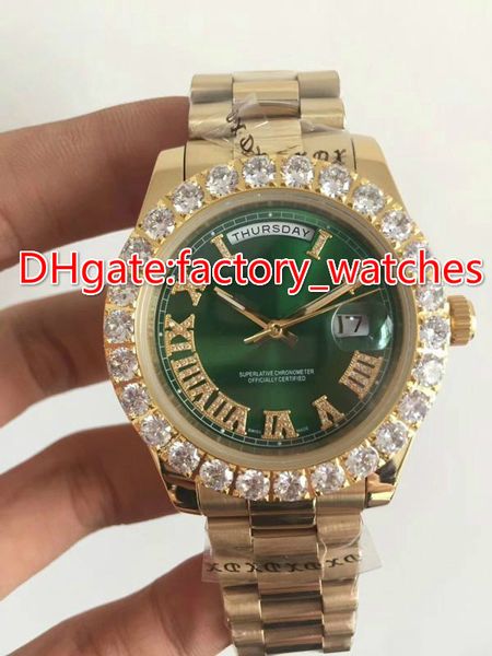 Prong et diamond bezel watch automatic men luxury gold 42mm ca e green dial roman marker date aaa gold big diamond watche
Prong et diamond bezel watch automatic men luxury gold 42mm ca e green dial roman marker date aaa gold big diamond watche