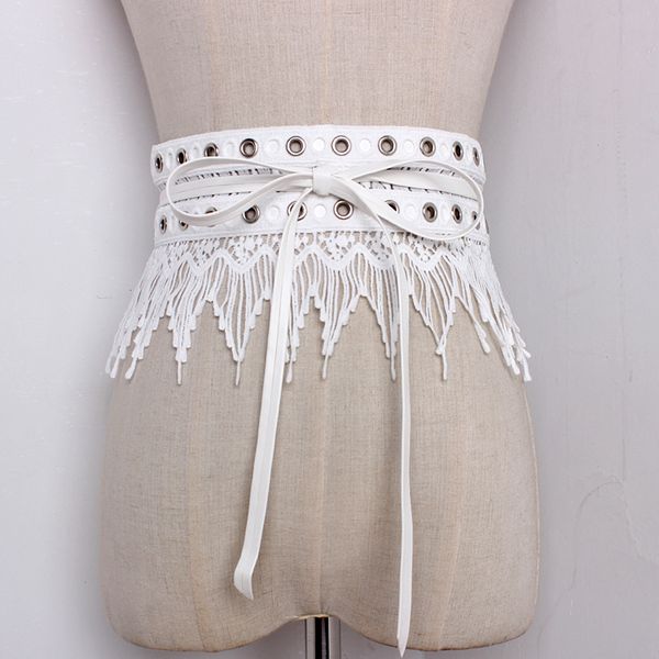fashion korean retro design eyelets leather and lace patchwork women corset belt ladies wide cutout lace belt, Black;brown
fashion korean retro design eyelets leather and lace patchwork women corset belt ladies wide cutout lace belt, Black;brown