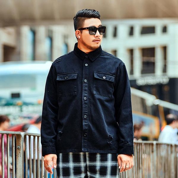 gxxh tide brand large size xxl-6xl 7xl men's basic denim jacket autumn and winter leisure single-breasted loose black jacket, Black;brown
gxxh tide brand large size xxl-6xl 7xl men's basic denim jacket autumn and winter leisure single-breasted loose black jacket, Black;brown