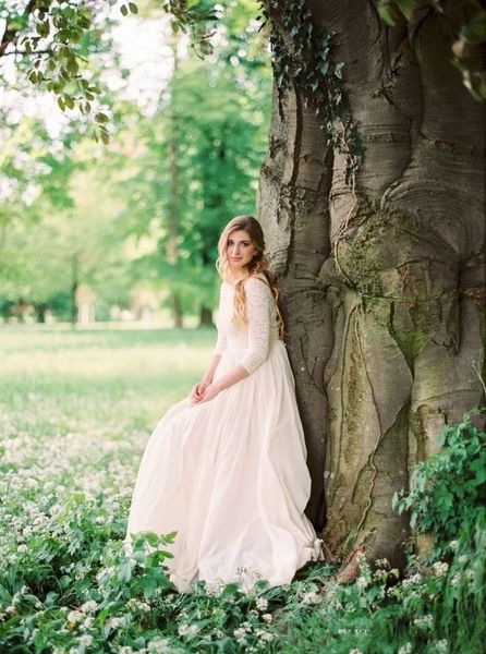 2018 bohemian country wedding dresses lace jewel neck 3/4 sleeves chiffon floor length boho wedding gowns bridal gowns custom, White
2018 bohemian country wedding dresses lace jewel neck 3/4 sleeves chiffon floor length boho wedding gowns bridal gowns custom, White